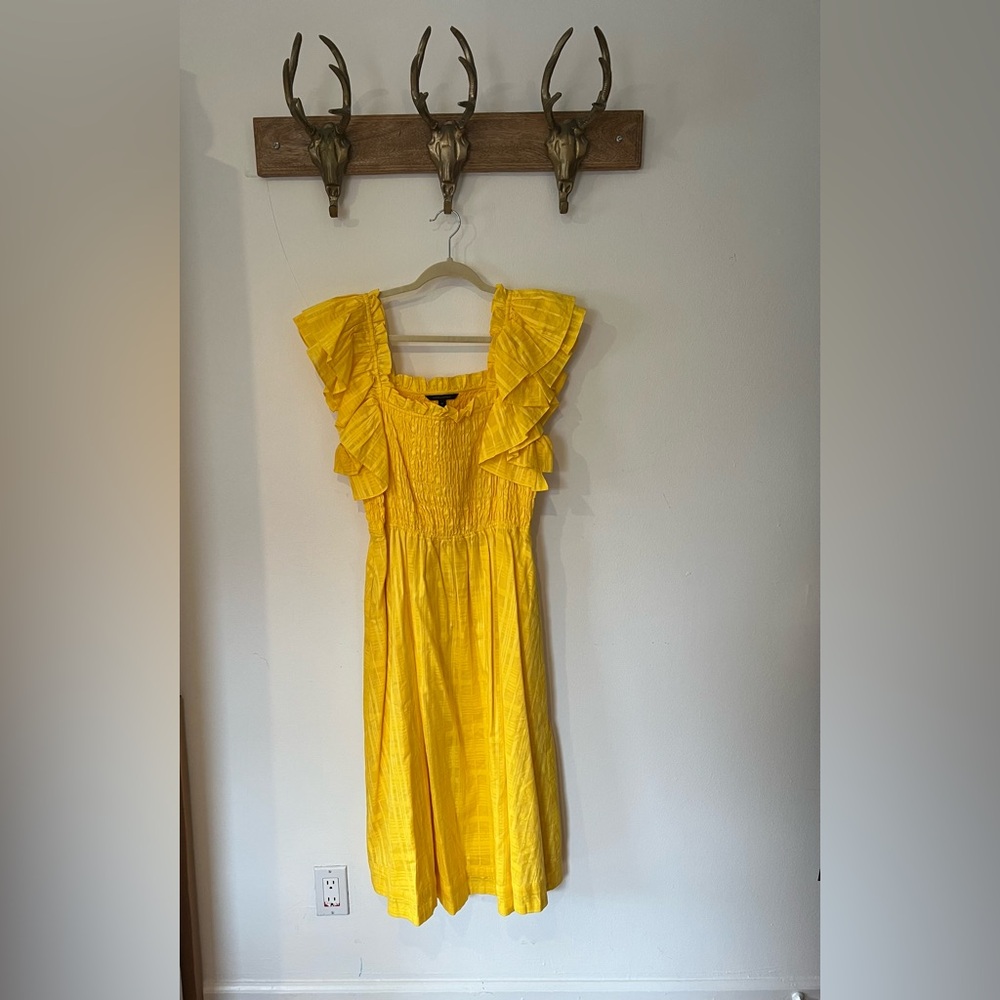 Banana Republic sunshine yellow ruffle dress. Great condition!
